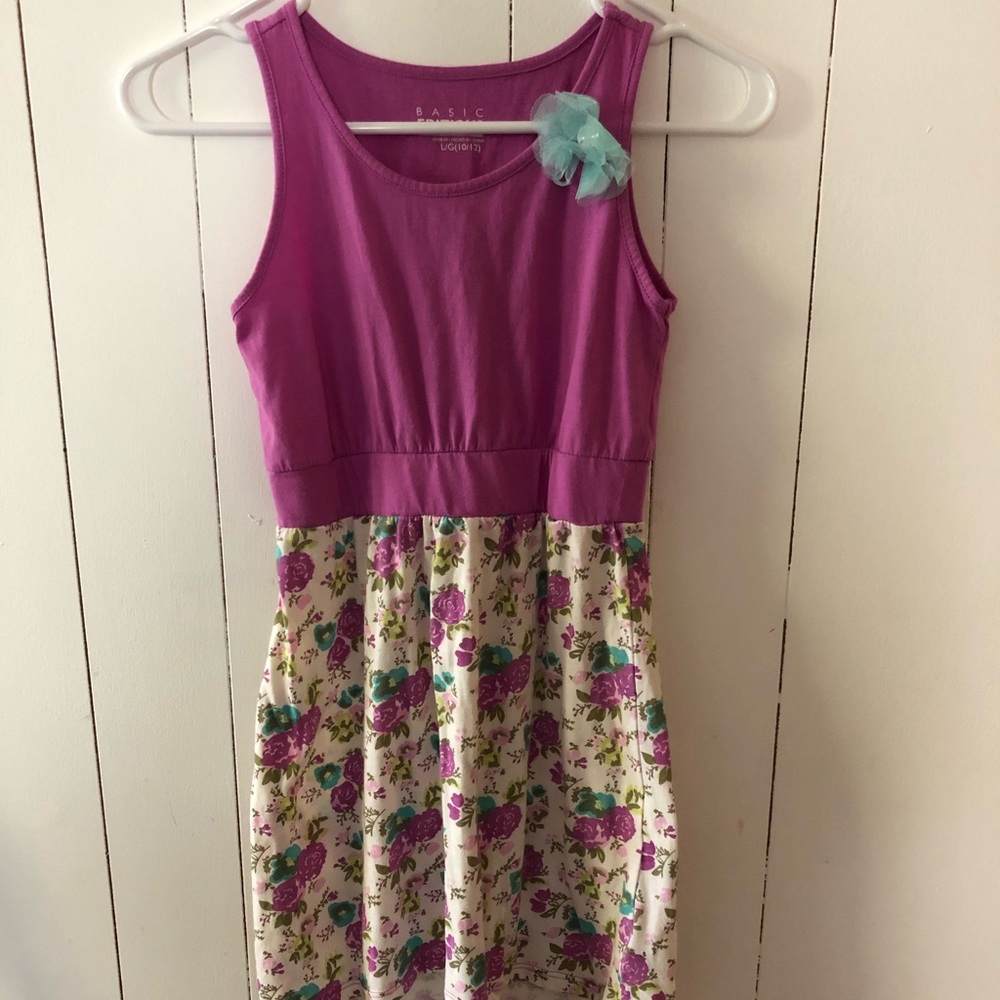 Lavender floral dress. High/low dress